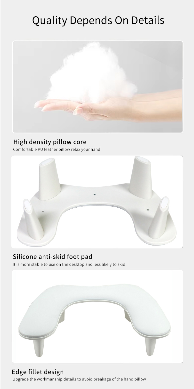 Easy-to-Clean Manicure Hand Rest