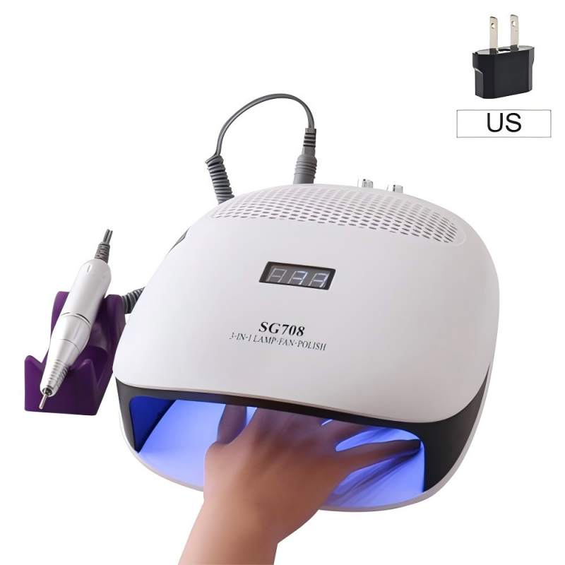 Trijų derinių rankinė nagų lempa su pagalve